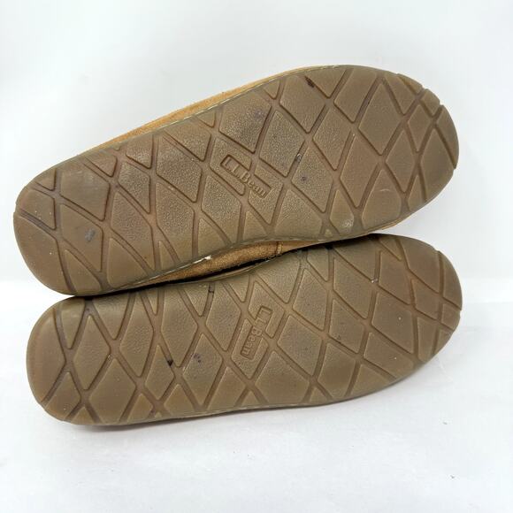 L.L. Bean Women’s Moccasin Slippers Shearling Suede Brown Size 8 Medium - Picture 4 of 10